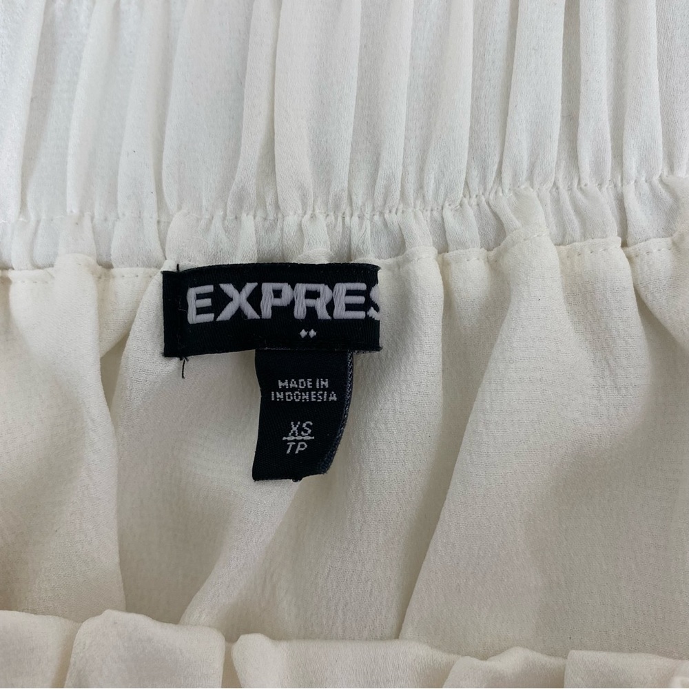 Express Ruffle Off The Shoulder White Top - Picture 6 of 9
